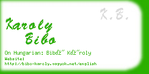karoly bibo business card